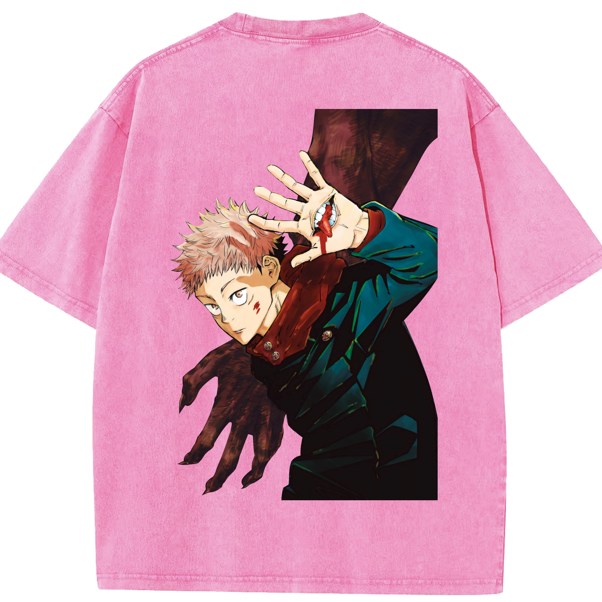 （画像用） 呪術廻戦 Jujutsu Kaisen 綿100% ヴィンテージ風 半袖Tシャツ（背面プリント）